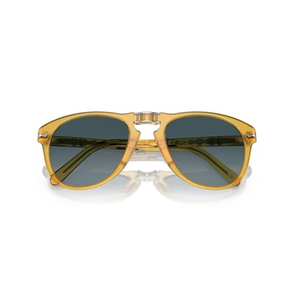 Persol Steve Mcqueen 714SM 204/S3 Opal Yellow Blue Polarized Sunglasses Folding - Picture 4 of 11